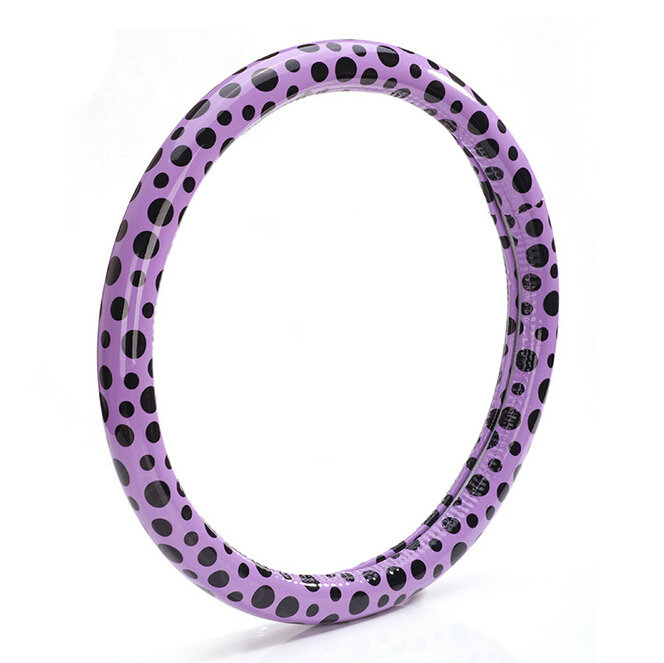 Colorful Polka Dot Green Rubber Car Steering Wheel Cover 15 Inch 38CM - Purple