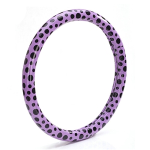 Colorful Polka Dot Green Rubber Car Steering Wheel Cover 15 Inch 38CM - Purple