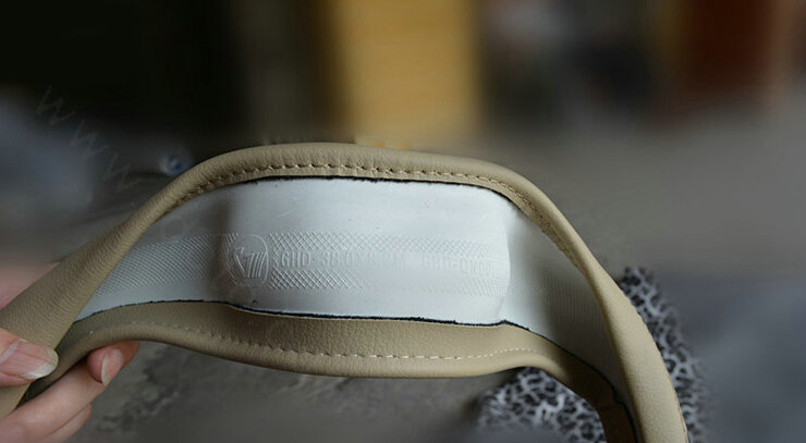 Cool Leopard Print Auto Steering Wheel Wrap Velvet 15 Inch 38CM - Brown