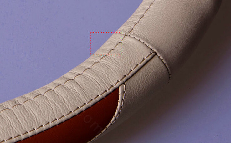 Cooling Auto Steering Wheel Wrap Cow Leather 15 Inch 38CM - Grey