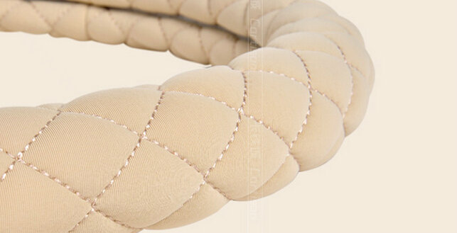 Cooling Car Steering Wheel Wrap Milk Silk Fiber Cloth 15 Inch 38CM - Beige Brown