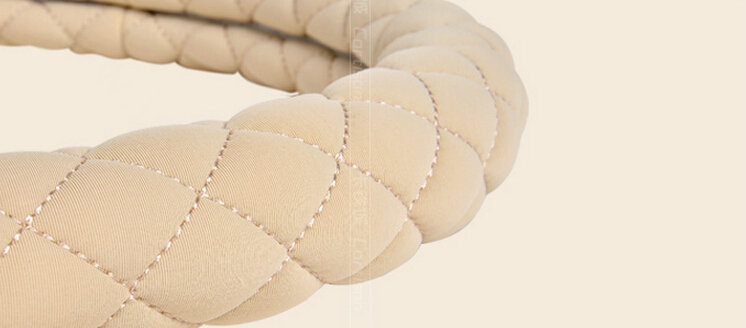Cooling Car Steering Wheel Wrap Milk Silk Fiber Cloth 15 Inch 38CM - Beige