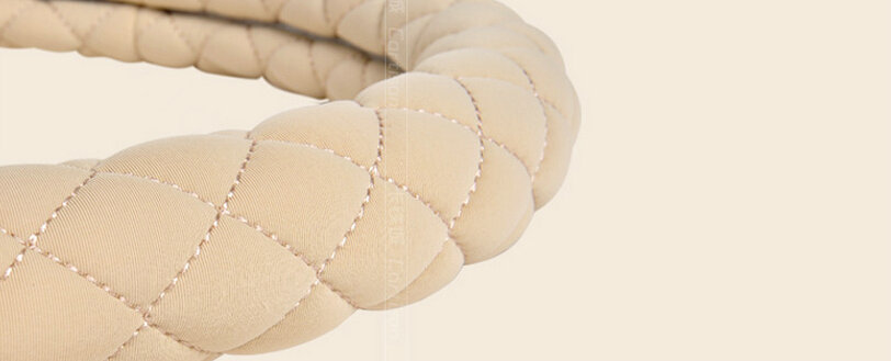 Cooling Car Steering Wheel Wrap Milk Silk Fiber Cloth 15 Inch 38CM - Black Red