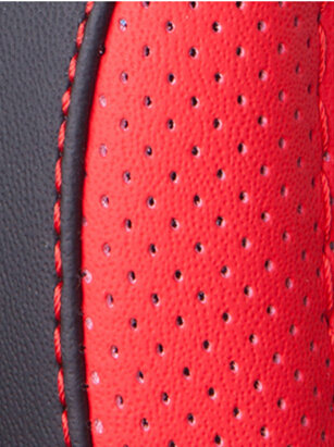 Cooling Car Steering Wheel Wrap PVC 15 Inch 38CM - Black Red