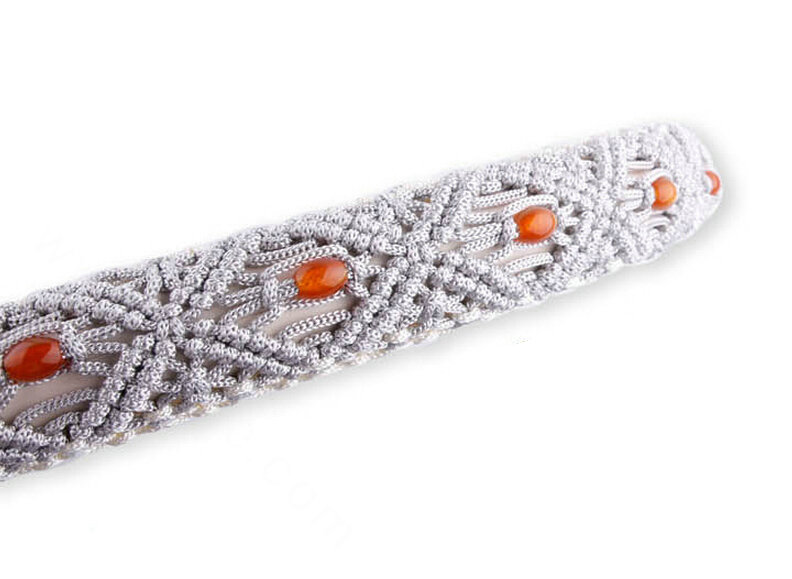 Discount Beaded Car Steering Wheel Cover Ice Silk 15 Inch 38CM - Grey