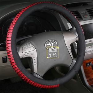 Discount Snake Print Auto Steering Wheel Covers PU Leather 15 Inch 38CM - Black