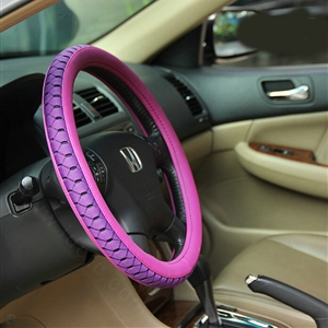 Elegant Green Rubber Car Steering Wheel Cover 15 Inch 38CM - Purple