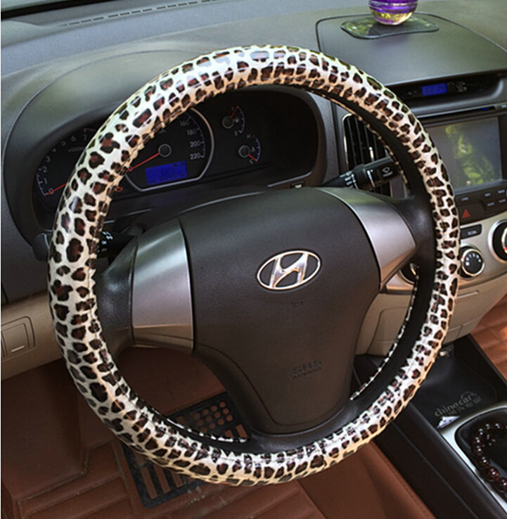 Exquisite Auto Steering Wheel Wrap PU Leather 15 Inch 38CM - White