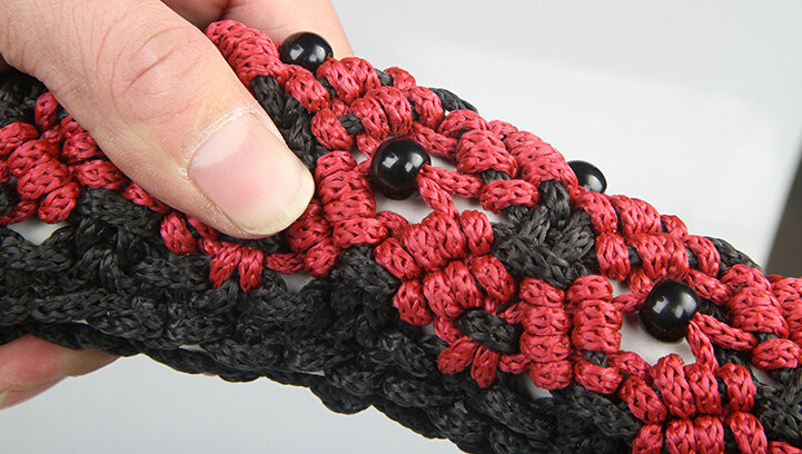 Exquisite Beaded Car Steering Wheel Cover Ice Silk 15 Inch 38CM - Grey