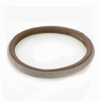 Exquisite Car Steering Wheel Wrap Ice Silk PU Leather 15 Inch 38CM - Brown