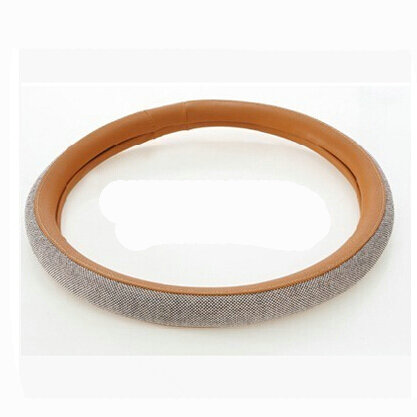 Exquisite Car Steering Wheel Wrap Ice Silk PU Leather 15 Inch 38CM - Orange