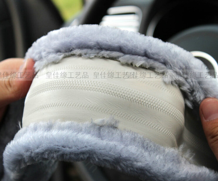 Free Leopard Print Car Steering Wheel Covers Velvet 15 Inch 38CM - Red