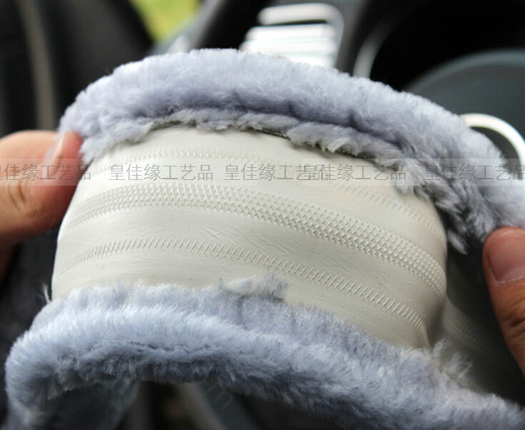 Free Leopard Print Car Steering Wheel Covers Velvet 15 Inch 38CM - Yellow