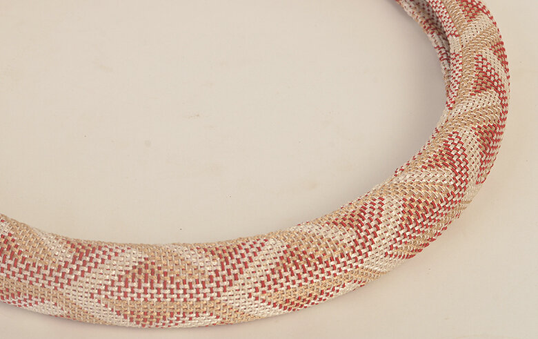 Fringe Car Steering Wheel Wrap Ice Silk 15 Inch 38CM - Beige
