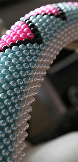 High Quality Beaded Car Steering Wheel Cover 15 Inch 38CM - Blue