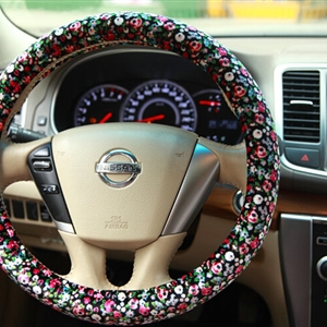 Personalized Flower Auto Steering Wheel Wrap Velvet 15 Inch 38CM - Color