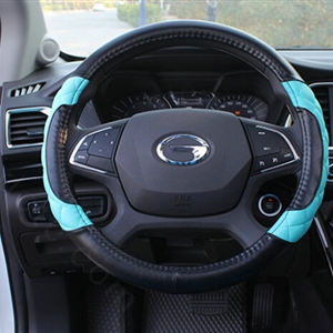 Pretty Car Steering Wheel Covers Sheepskin Leather 15 Inch 38CM - Electric Blue