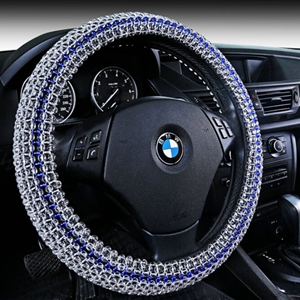Quality Beaded Car Steering Wheel Cover 15 Inch 38CM - Blue