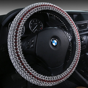 Quality Beaded Car Steering Wheel Cover 15 Inch 38CM - Red