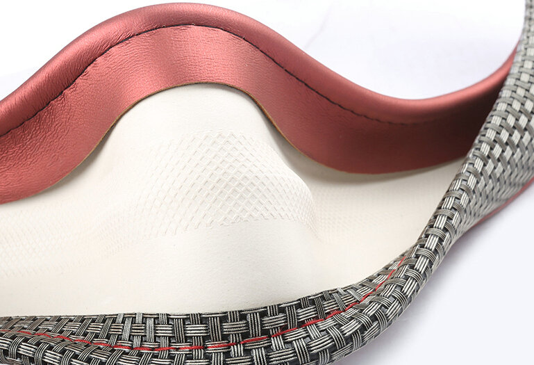 Quality Car Steering Wheel Wrap Ice Silk PU Leather 15 Inch 38CM - Beige