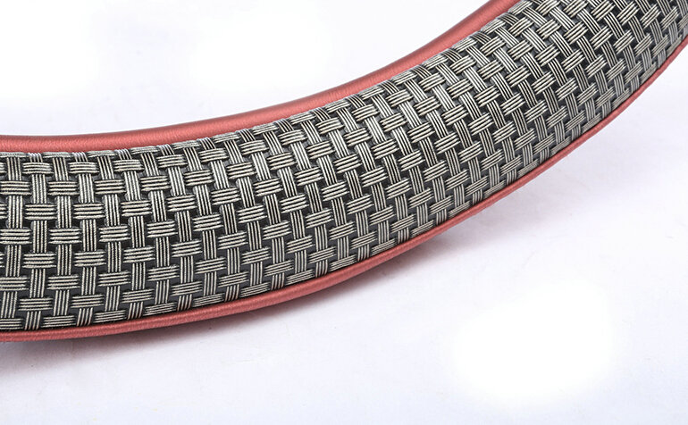 Quality Car Steering Wheel Wrap Ice Silk PU Leather 15 Inch 38CM - Black