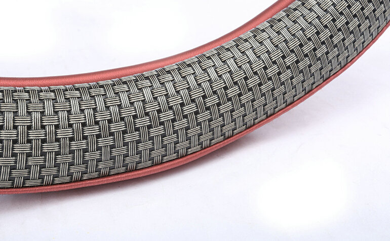 Quality Car Steering Wheel Wrap Ice Silk PU Leather 15 Inch 38CM - Brown