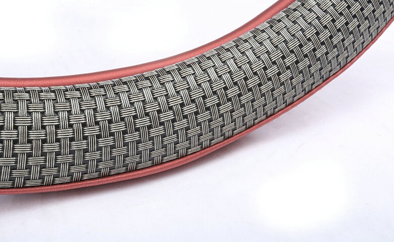 Quality Car Steering Wheel Wrap Ice Silk PU Leather 15 Inch 38CM - Coffee