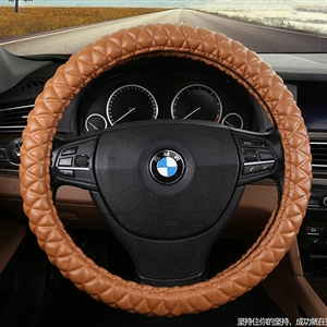 Unique Auto Steering Wheel Covers PU Leather 15 Inch 38CM - Brown