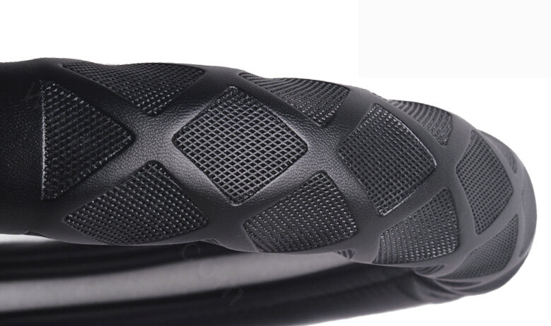 Unique Auto Steering Wheel Covers Sheepskin Leather 15 Inch 38CM - Grey