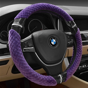 Unique Auto Steering Wheel Wrap Velvet 15 Inch 38CM - Purple