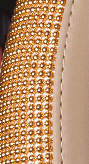 Unique Beaded Car Steering Wheel Cover PU Leather 15 Inch 38CM - Gold