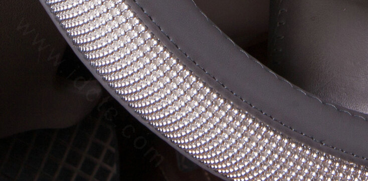 Unique Beaded Car Steering Wheel Covers PU Leather 15 Inch 38CM - Black