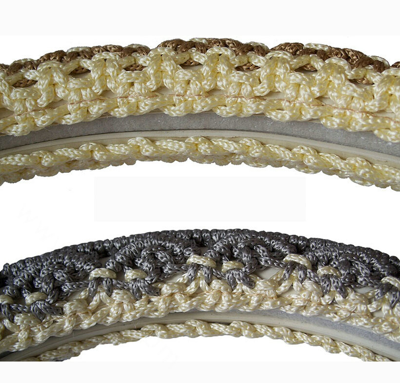 Unique Beaded Car Steering Wheel Wrap Ice Silk 15 Inch 38CM - Grey