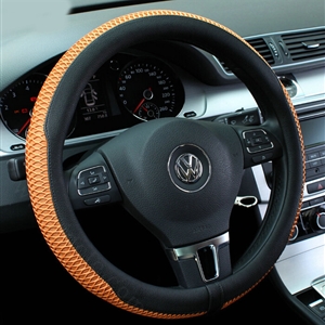 Unique Car Steering Wheel Wrap Ice Silk 15 Inch 38CM - Brown