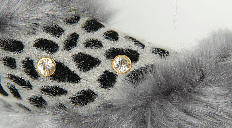 Unique Leopard Print Car Steering Wheel Wrap Velvet 15 Inch 38CM - Red