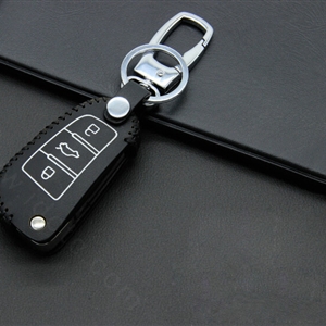 Cheap Genuine Leather Auto Key Bags Fold for Audi A3 - Black