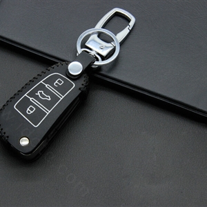 Cheap Genuine Leather Auto Key Bags Fold for Audi A5 - Black