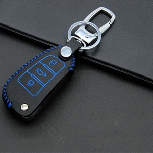 Cheap Genuine Leather Auto Key Bags Fold for Audi A5 - Blue
