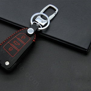 Cheap Genuine Leather Auto Key Bags Fold for Audi A5 - Red