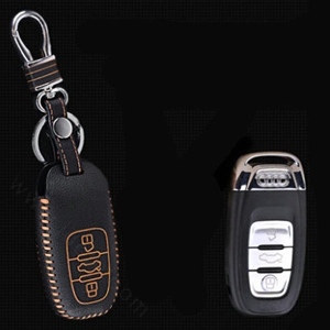 Cool Genuine Leather Key Ring Auto Key Bags Smart for Audi A5 - Orange
