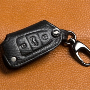 Fashion Genuine Leather Automobile Key Bags Fold for Audi A4L - Black