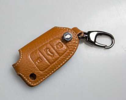 Fashion Genuine Leather Automobile Key Bags Fold for Audi A4L - Yellow
