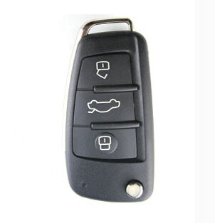 Fashion Genuine Leather Automobile Key Bags Fold for Audi A4L - Yellow