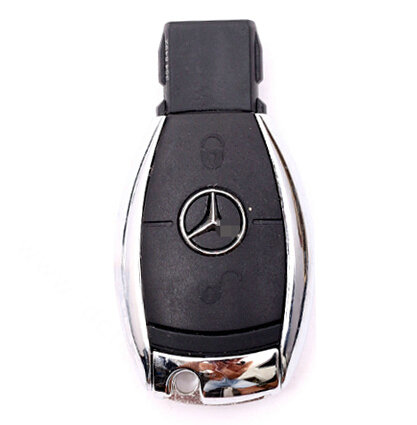 Fashion Genuine Leather Automobile Key Bags Smart for Benz C200 - Red