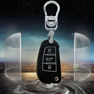 Good Genuine Leather Auto Key Bags Fold for Audi A3 - Black