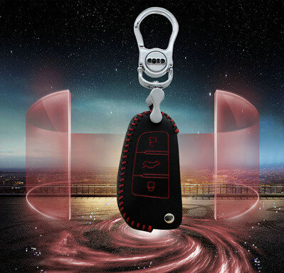 Good Genuine Leather Auto Key Bags Fold for Audi A7 - Red