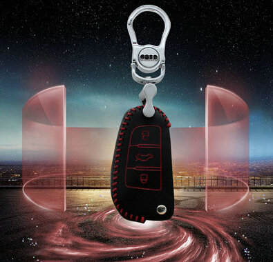 Good Genuine Leather Auto Key Bags Fold for Audi R8 - Red