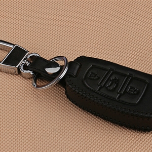 Hand Made Genuine Leather Automobile Key Bags Fold for Audi A4L - Black