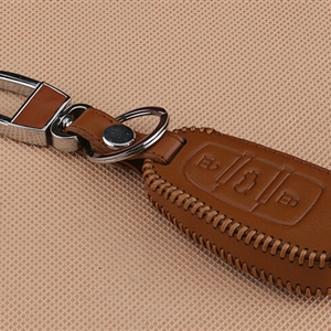 Hand Made Genuine Leather Automobile Key Bags Fold for Audi A4L - Yellow