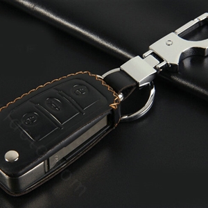 Hand-made Genuine Leather Auto Key Bags Fold for Audi A3 - Black